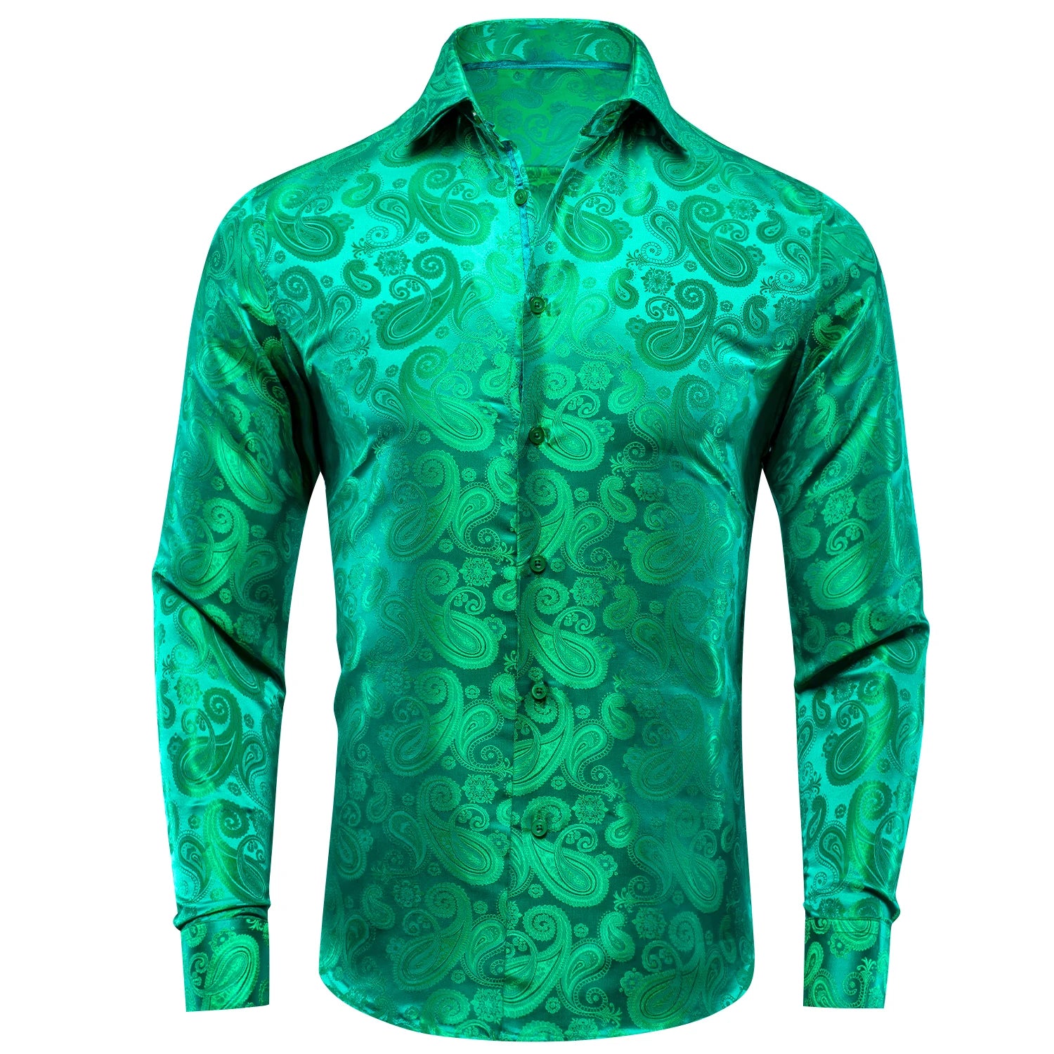 Hi-Tie Jacquard Paisley Mens Dress Shirts Long Sleeve Lapel Suit Shirt Casual Formal Blouse 10 Colors Wedding Business Party Qme CY-1622 S