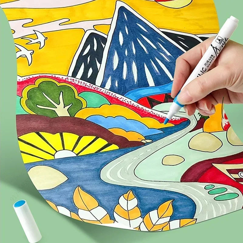 36/48/60 Colors Acrylic Paint Marker Pen Waterproof Drawing Graffiti Multicolor Markers Brush Pens Set DIY Crafts Painting Qme