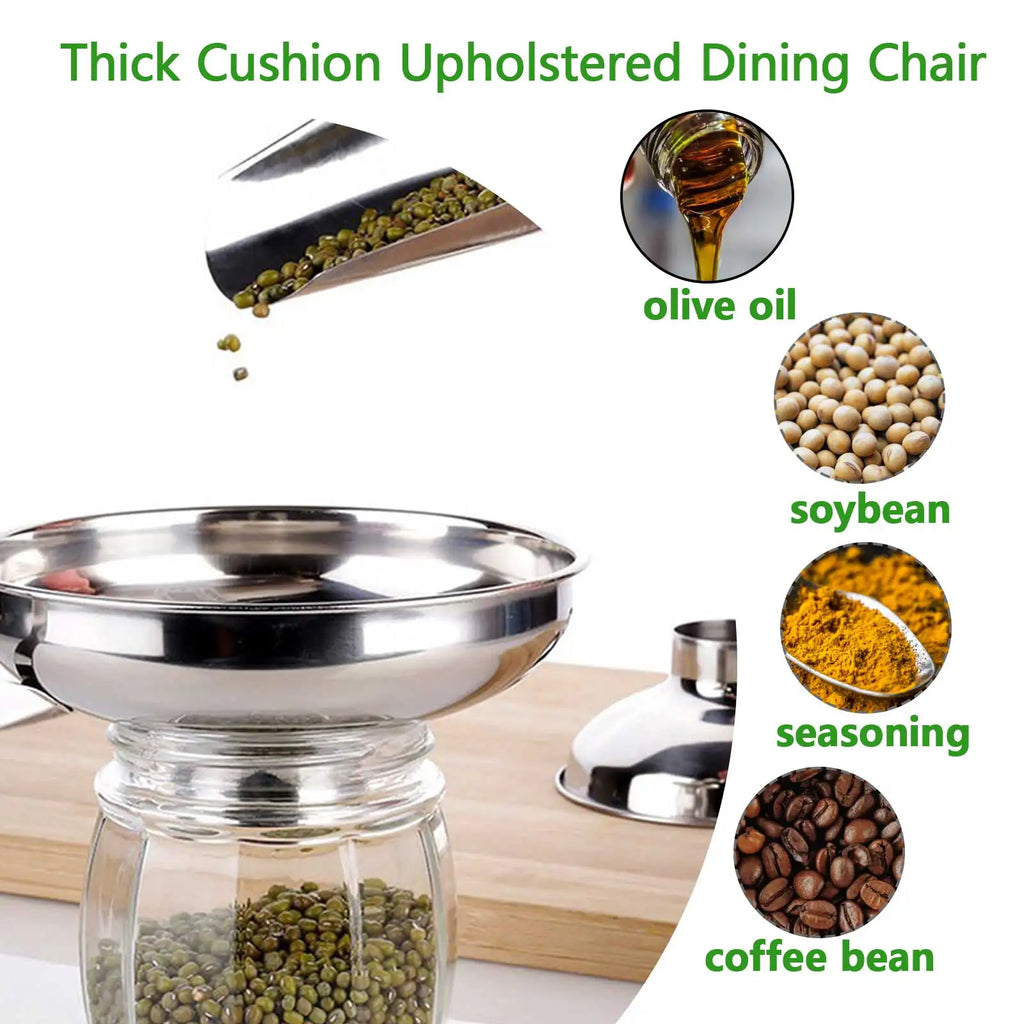 1.49" & 2.12" Funnel Tube Mason Jar Funnel with Handle Stainless Steel Canning Funnel Regular and Wide Mouth Jars Qme