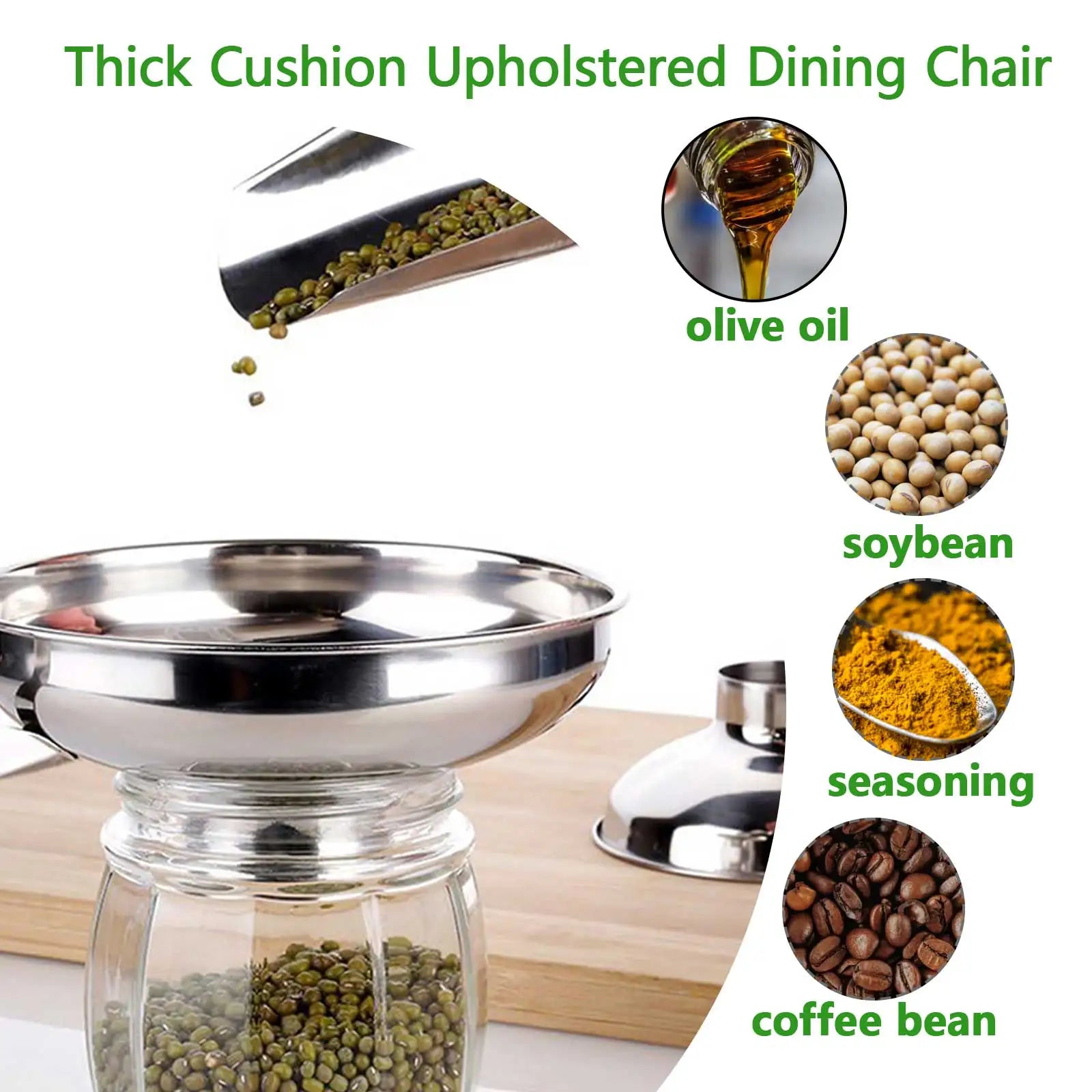 1.49" & 2.12" Funnel Tube Mason Jar Funnel with Handle Stainless Steel Canning Funnel Regular and Wide Mouth Jars Qme