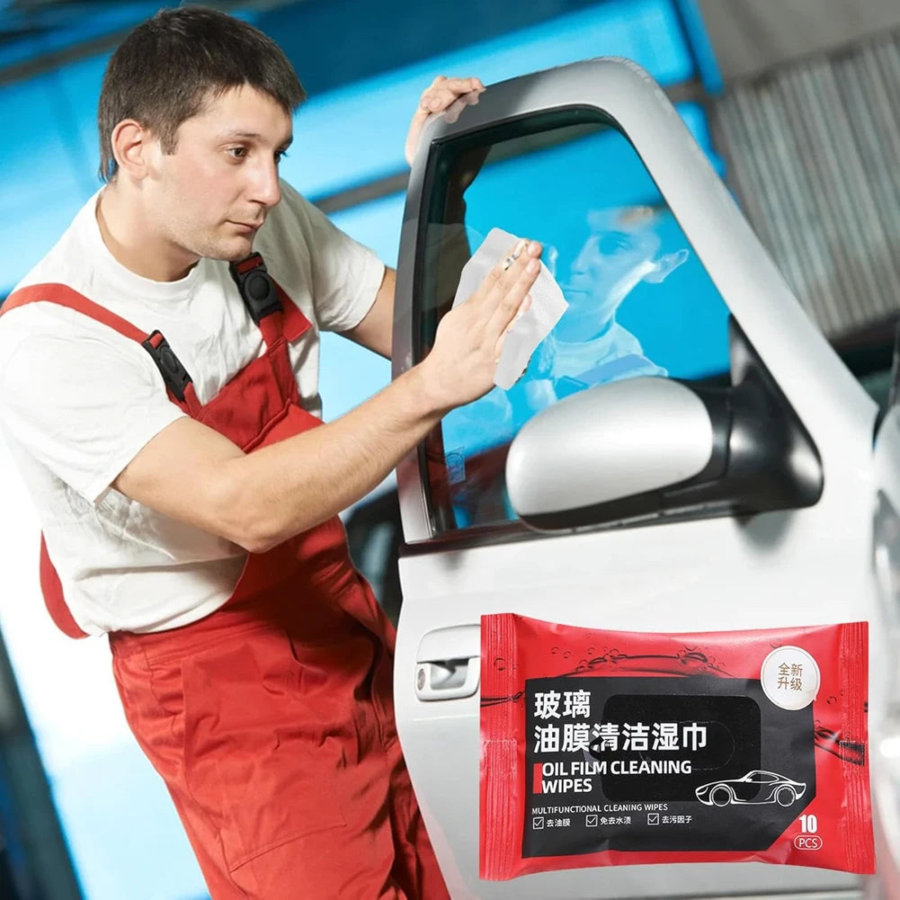 Car Oil Film Removing Wipes Anti-rain Oil Stain Cleaner Wipes Glasses Glass Anti-fog Wet Towel Front Windshield Cleaning Wipes Qme