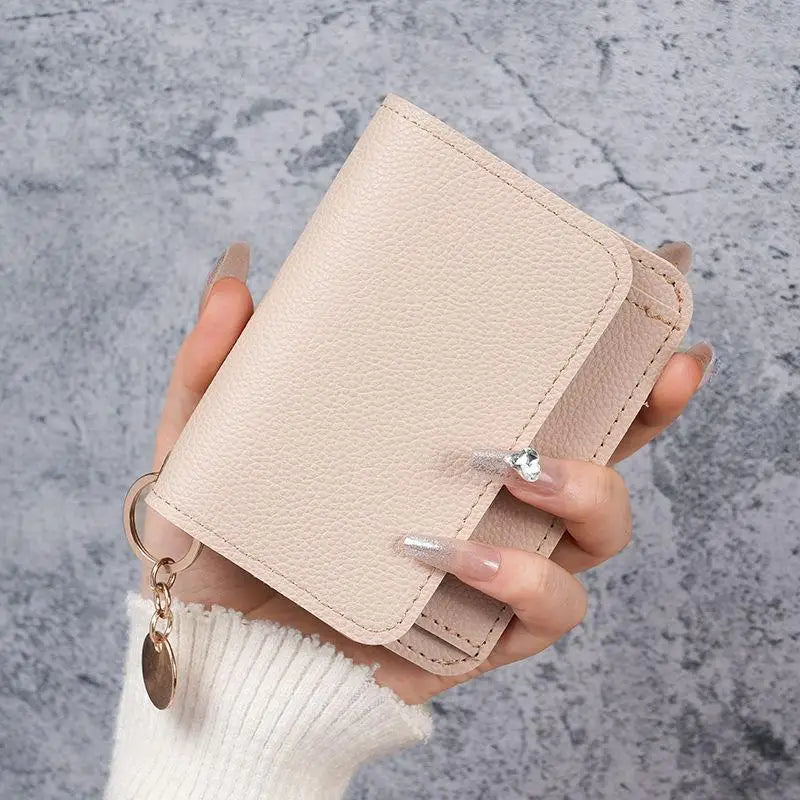 Korean Version Women's Coin Purse Short Fashion Multifunctional Qme Khaki
