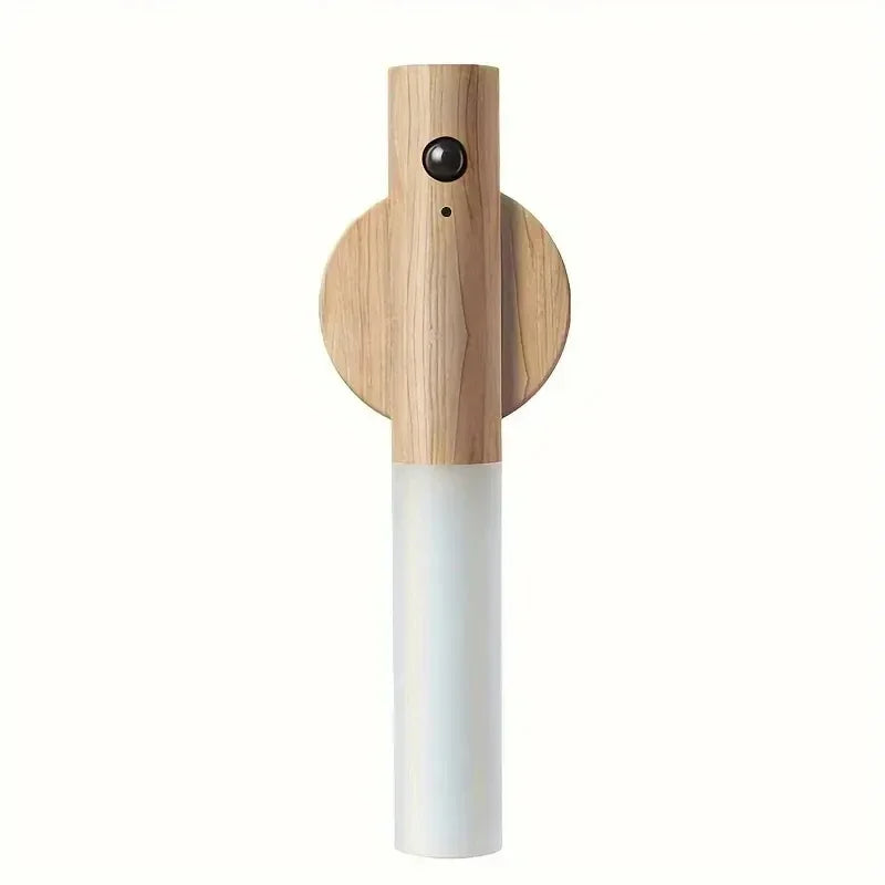 LED Motion Sensor Night Light Rechargeable Human Body Induction Lamp for Home Corridor Cabinet Toilet Wall Decor Lighting Qme Ash Wood