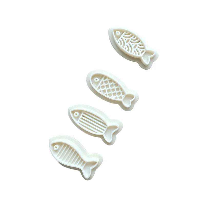Creative Fish Series Earrings Polymer Clay Cutter Cute Cartoon Pottery Mold DIY Jewelry Pendant Shape Pressed Clay Tools Qme White