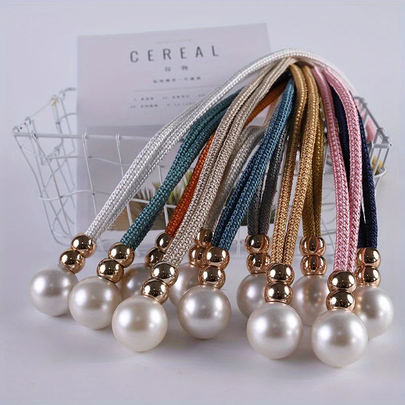 Elegant Pearl Tie Band Window Curtain Tiebacks - Perfect for Home Office Decor! Qme