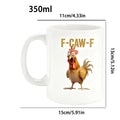 Coffee Cup Funny Drinkware Decoration Ceramic Coffe Mug Rooster Motif Qme China Mainland White 350ml