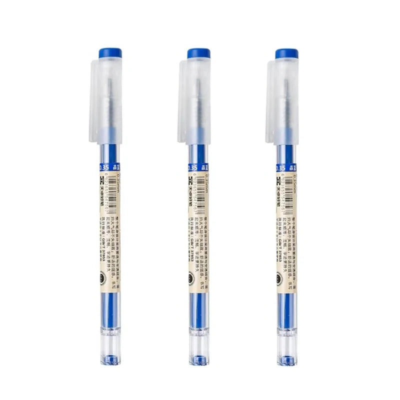 3-12pcs/set Fine Point Pen 0.35mm Black Blue Red Ink Gel Pen Ballpoint Pen School Office Student Writing Stationery Supply Qme 3 blue