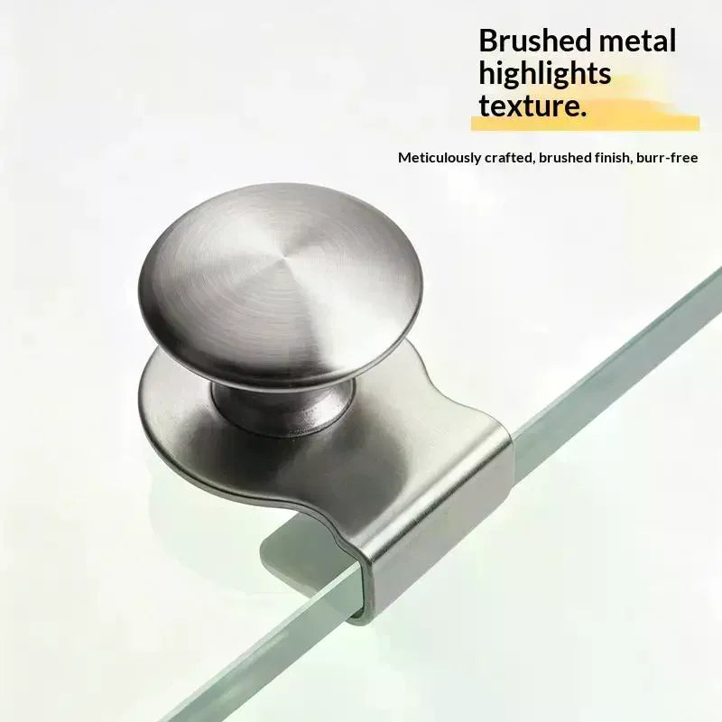 Stainless Steel No Drill Glass Cabinet Door Pull Anti Slip Long Lasting Durable For Bathroom Kitchen Glass Cabinet Doors Qme