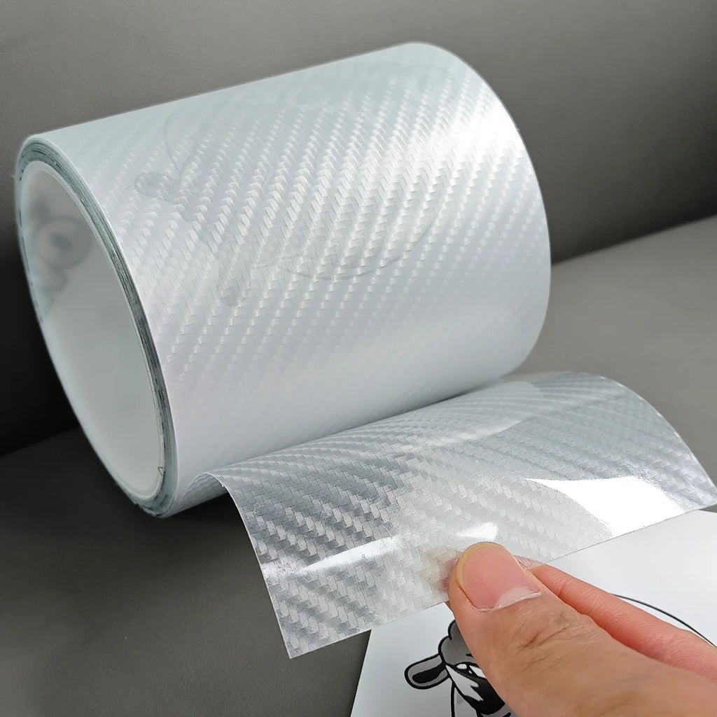 Transparent Carbon Fiber Car Door Sill Film Anti-Scratch Guards Moulding Strip Bumper Trim Protection Car Sticker Qme
