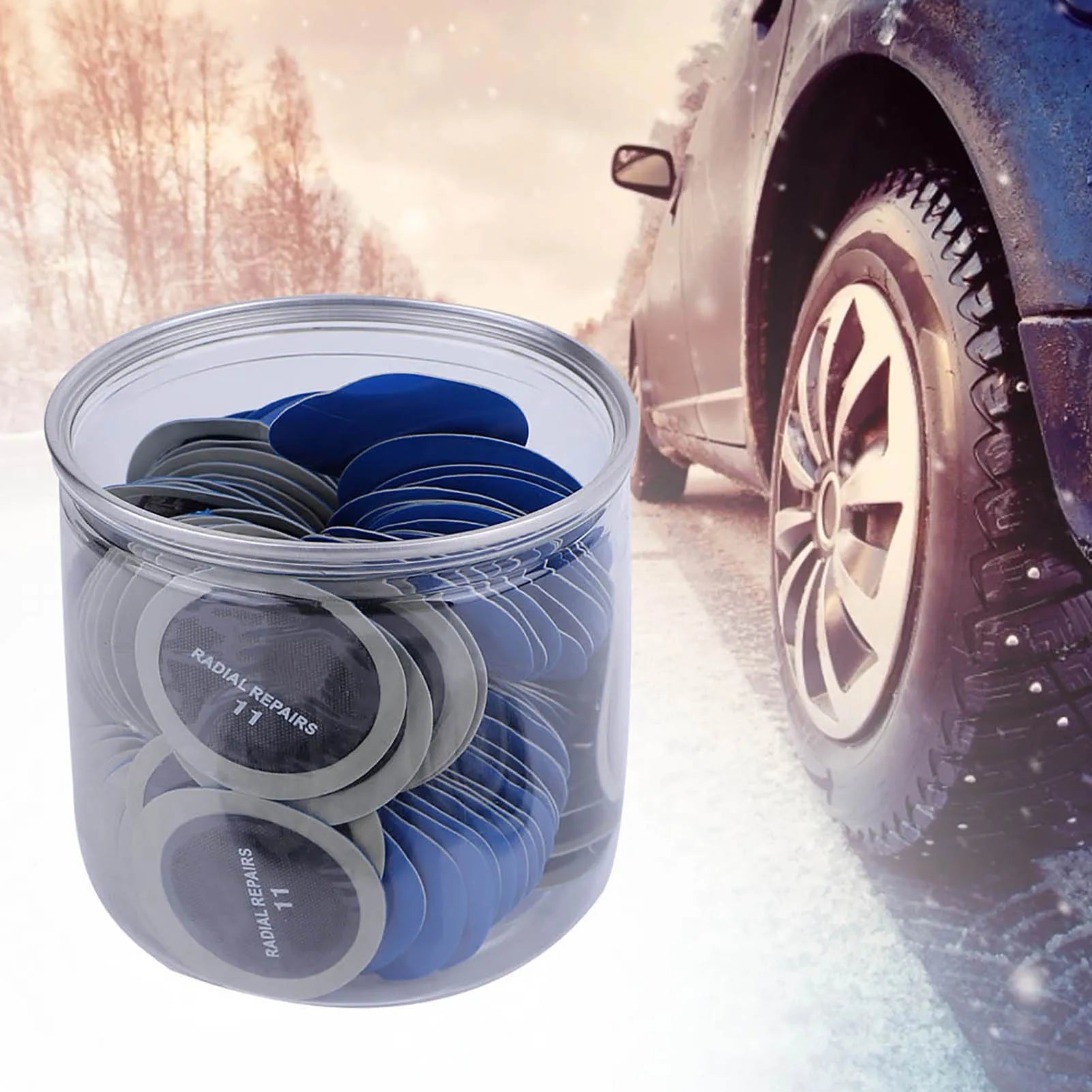 Tire Repair Patch Rubber Tire Repair 43mm Car Round Natural Rubber Tire Tyre Puncture Repair Cold Patch Tubeless Patches Qme