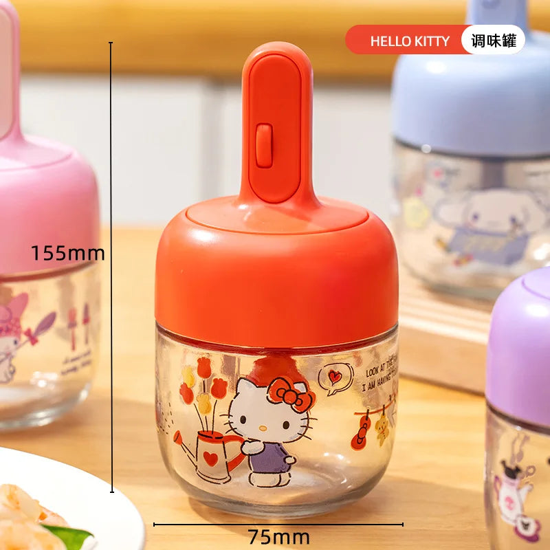 Hello Kitty Kuromi Expandable Seasoning Jars Kitchen & Home Airtight, Moisture-Proof Set Salt-Control Seasoning Portion Bottle Qme 2