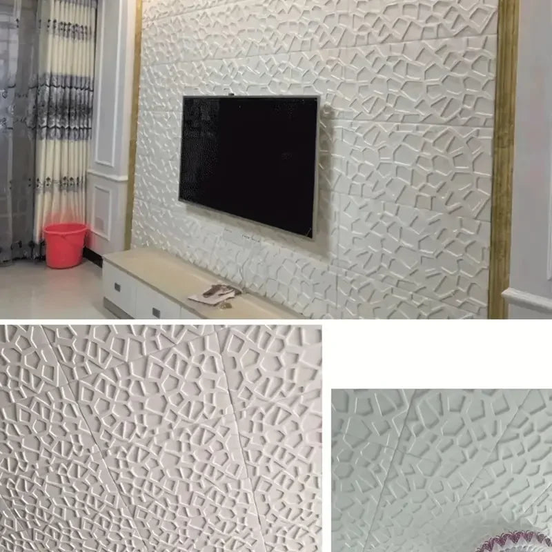 Self Adhesive 3D Grid Wallpaper Modern Waterproof Stain Resistant Wall Sticker Ceiling Living Family Indoor Wall Art Decor Qme