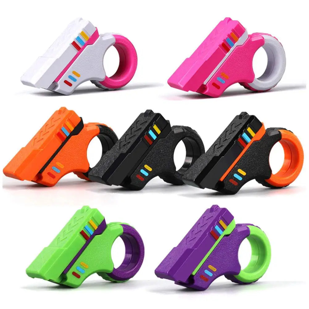 Multi-function Stress Relief Fidget Ring Office Decompress Rotary Finger Sliders Small Pistol Fingertip Toy for Adults Kids Gift Qme