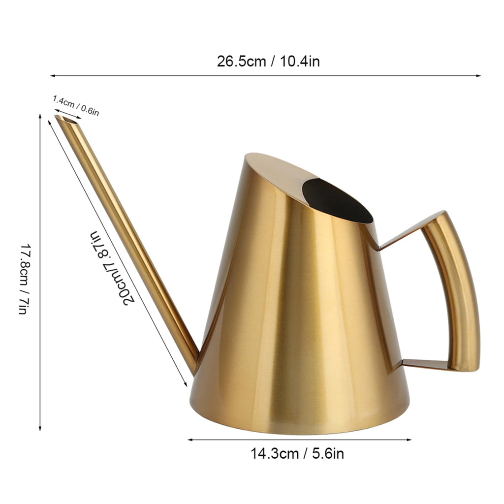 Stainless Steel Watering Can Watering Can 1500ml Watering Can Sprinkle Pot Long Mouth Garden Flowers Plants Flower Tool Qme