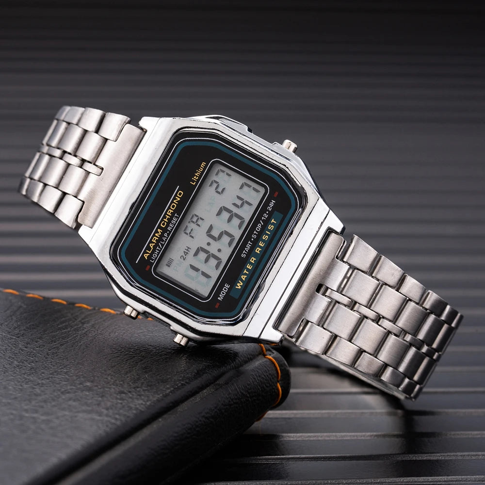 New Digital LED Watch For Men Multifunction Alarm Electronic Clock Waterproof Simple Men Women Stopwatch LED Watches Clocks Qme