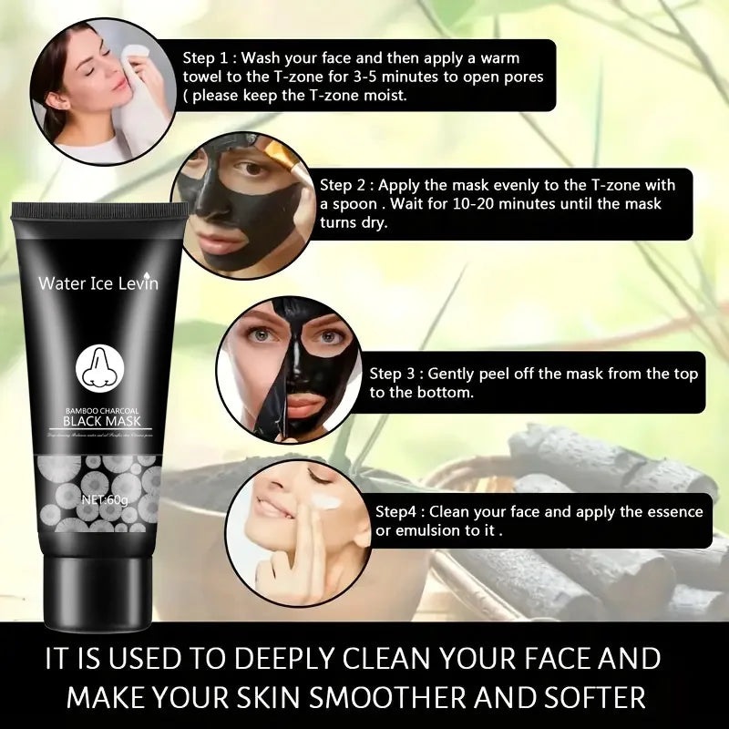 Bamboo Charcoal Mask Blackhead Remover Deep Facial Masks Deep Cleansing Purifying Peel Off Black Nud Shills Face Care Black Mask Qme