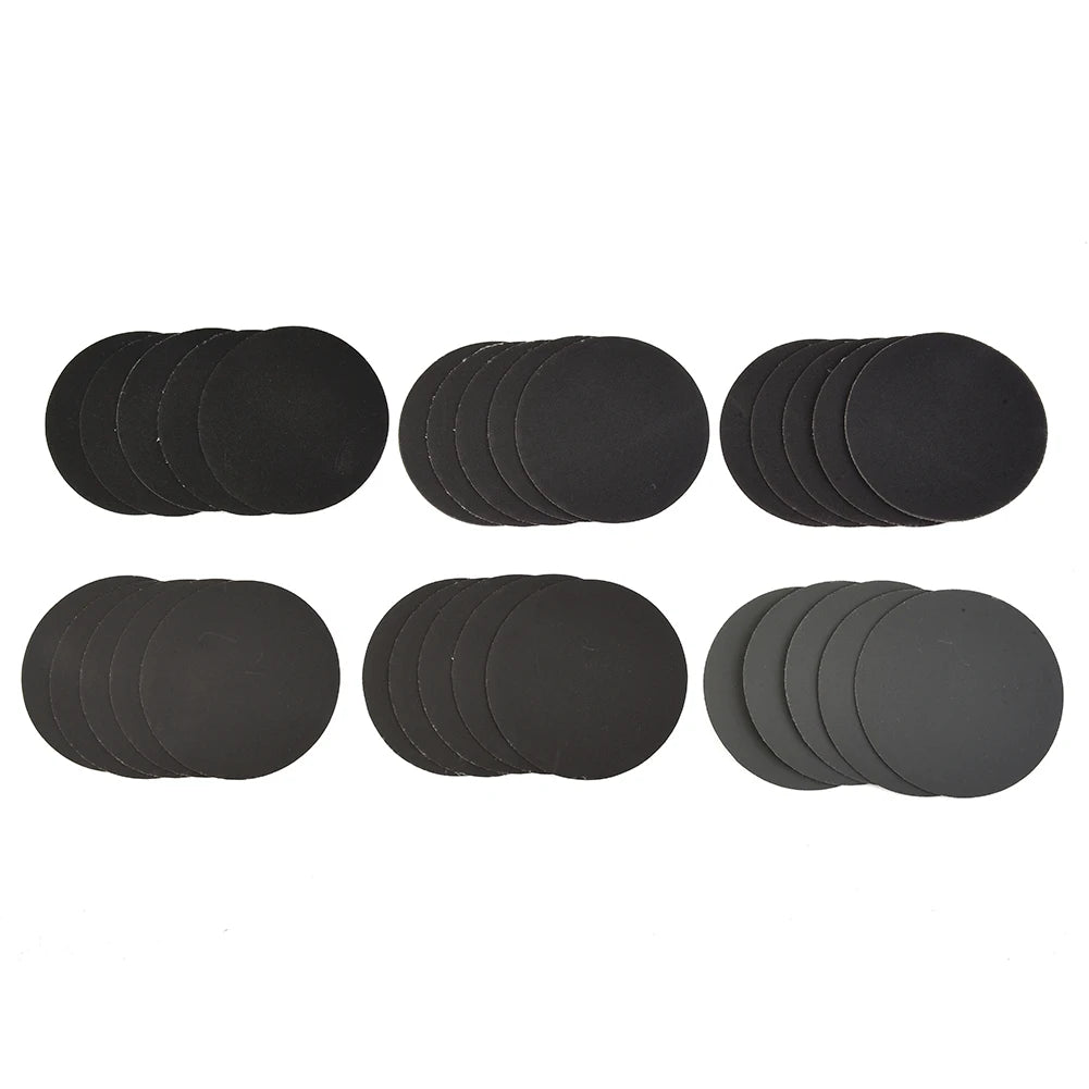 30 PCS Sandpaper Set Silicon Carbide Wet/Dry Sand Paper 3 Inch 75mm Polishing Sanding Discs 320/400/600/800/1000/1500 Grit Qme