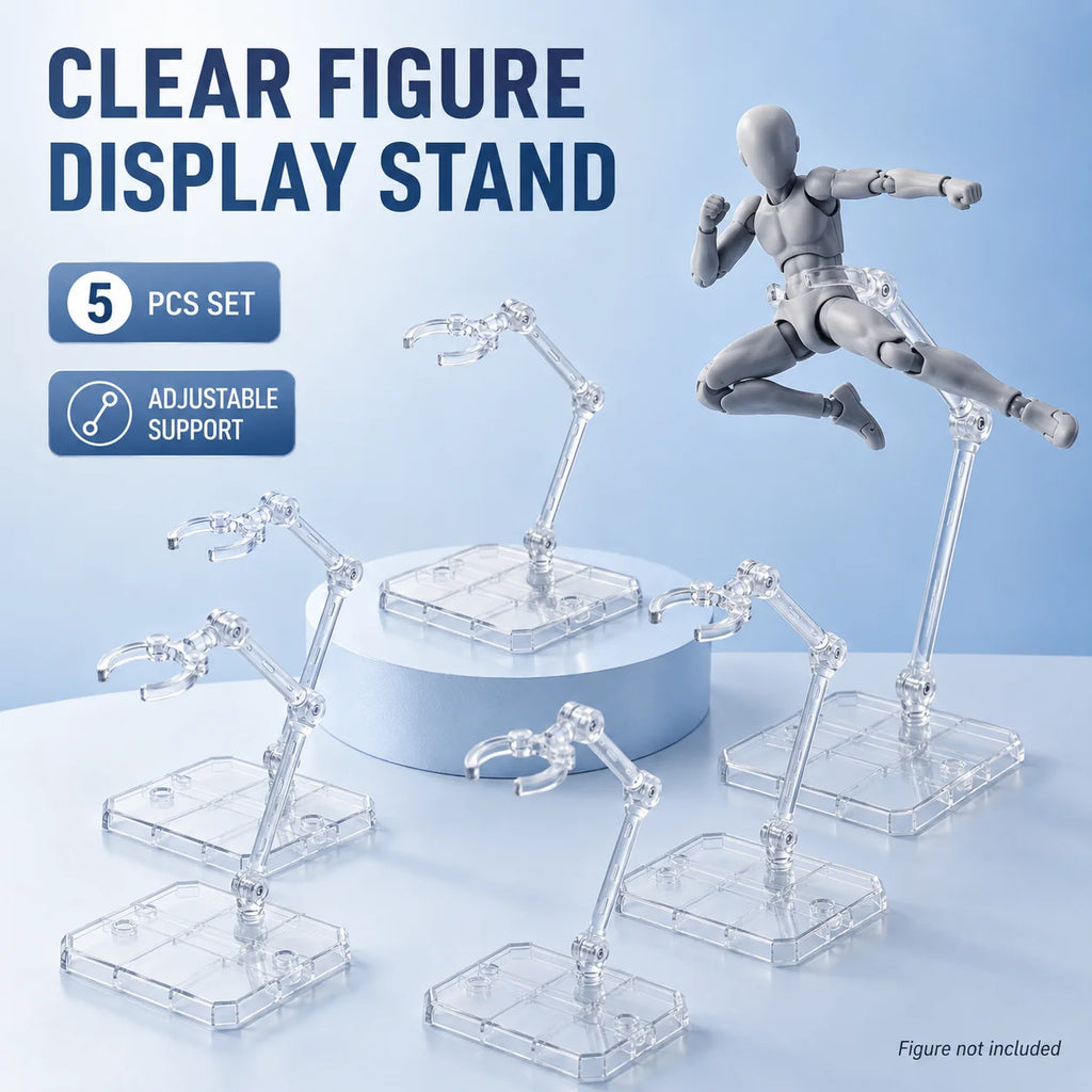 1/3/5/10Pcs Transparent Acrylic Action Figure Stand Detachable Display Base For Toy Doll Desktop Collection Shelf Accessories Qme