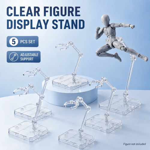 1/3/5/10Pcs Transparent Acrylic Action Figure Stand Detachable Display Base For Toy Doll Desktop Collection Shelf Accessories Qme