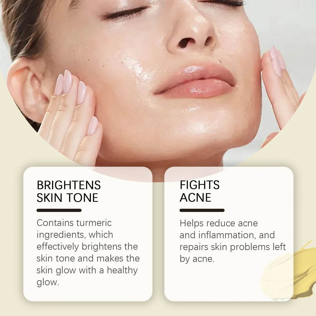 Turmeric Brightening Skincare Set Exfoliating Serum Moisturizing Cream For Dull & Acne-Prone Skin Brighten Even Tone Vegan Kit Qme