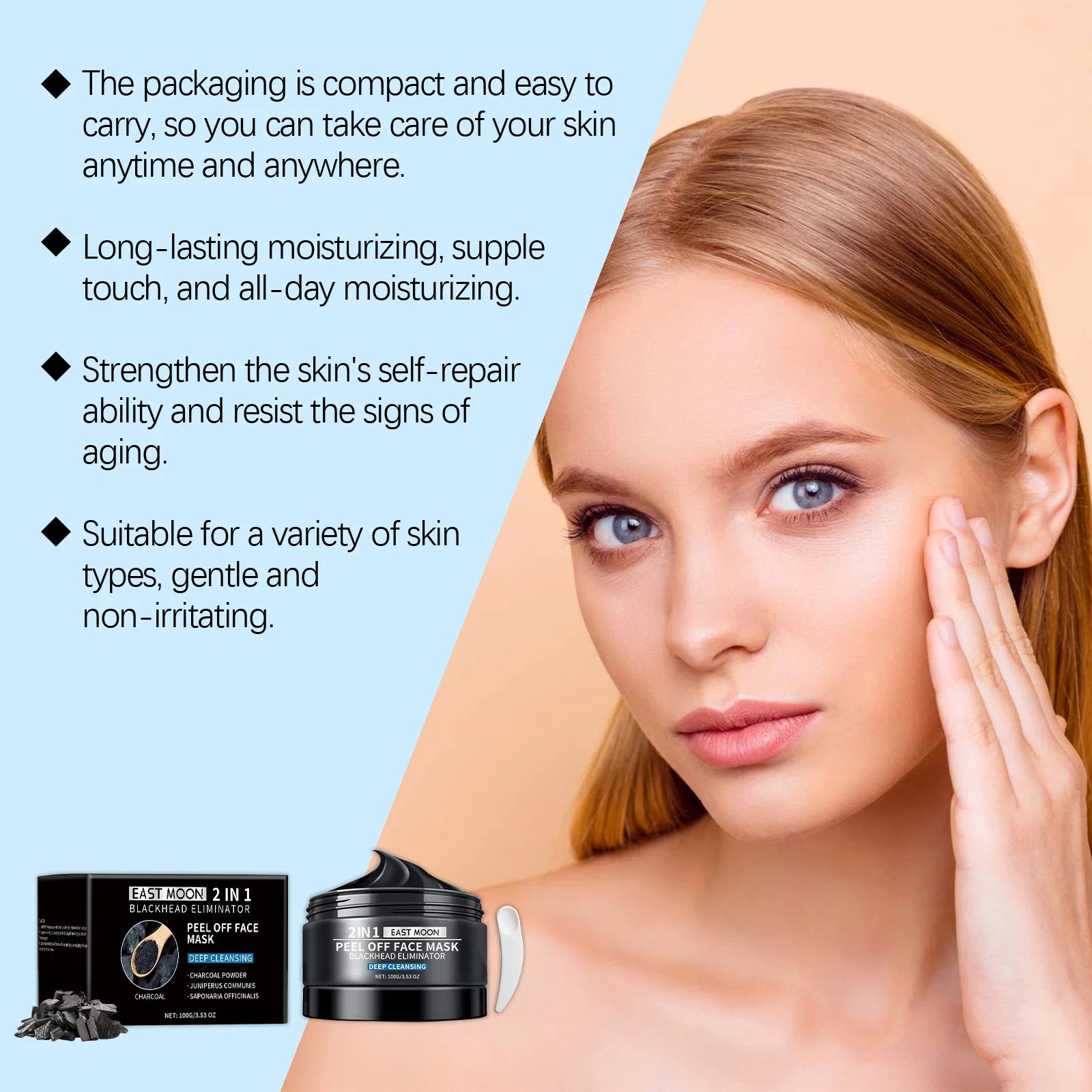 Bamboo Charcoal Blackhead Remover Mask Purifying Shrink Pore Deep Cleansing Oil Control Exfoliator Peel Mud Mask Skin Care Qme