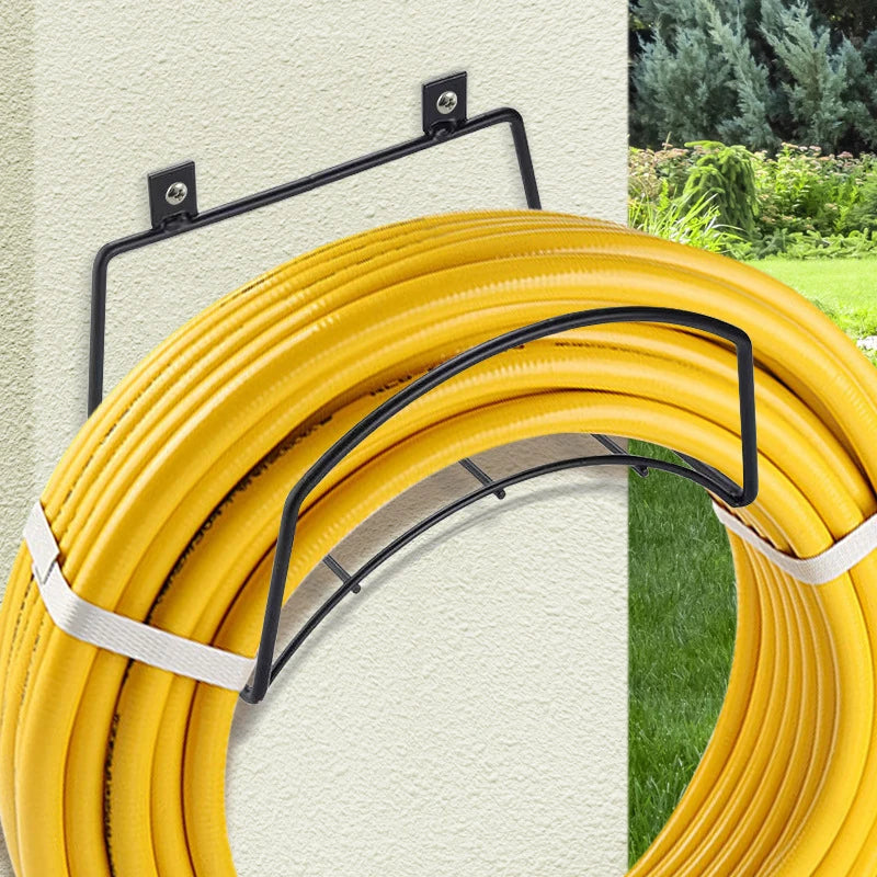 ^Garden Wall-Mounted Water Pipe And Hose Storage Rack Metal Hose Bracket Fixed Installation Carbon Steel Water Pipe Rack Qme