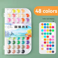12/16/28/36/48 Colors Portable Solid Watercolor Paint Set Art Supplies for Amateur Hobbyists Painting Lovers Art Drawing Tools Qme 48 colors