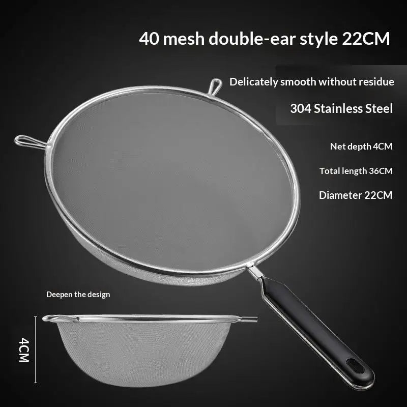Rgonomic Kitchen Strainer Christmas Recipes Non-slip Handle Hook Qme J