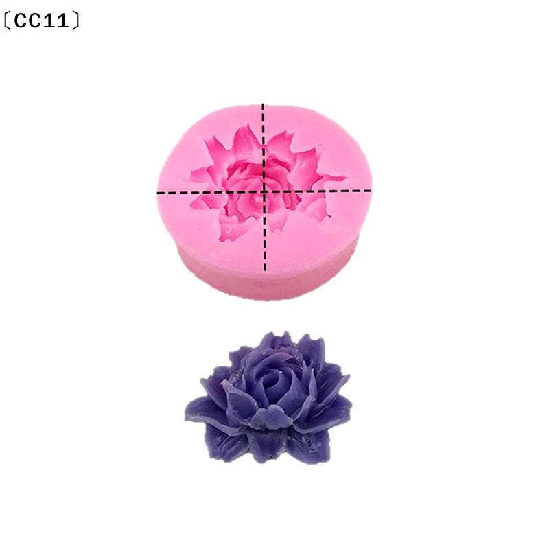 3D Beautiful Roses Silicone Mold DIY Chocolate Cake Fondant Wedding Qme