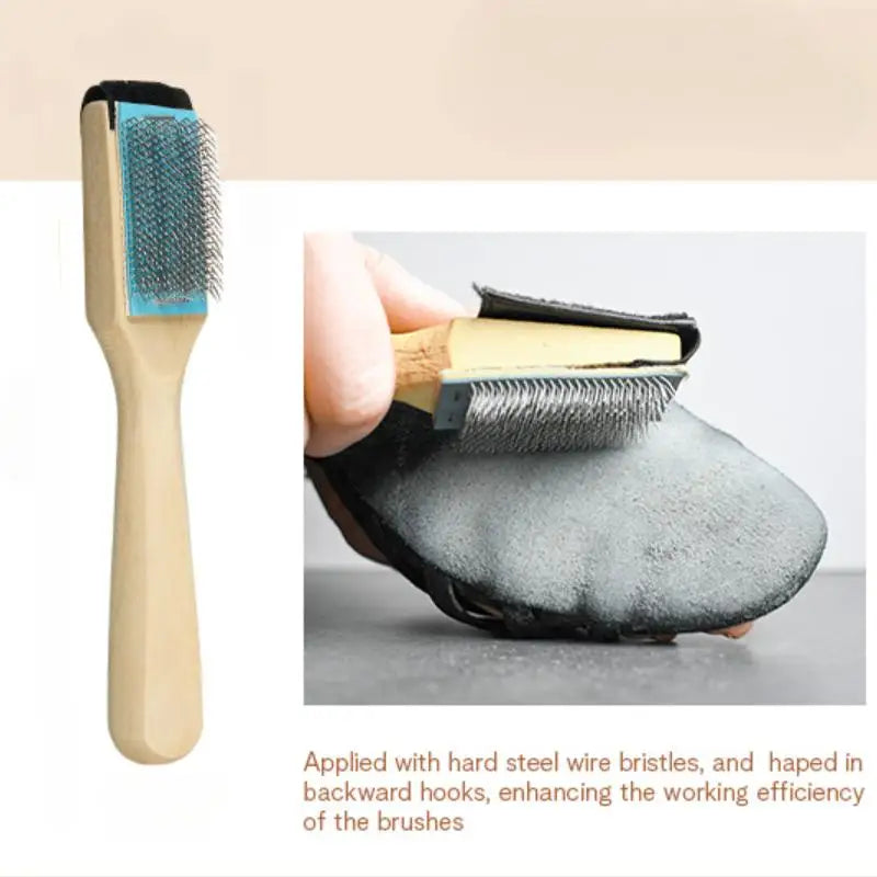 Head Dance Shoes Cleaning Brush Durable Practical Wooden Suede Sole Qme