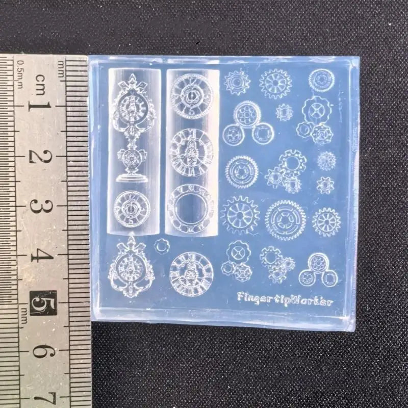 Exquisite Clock Gears 3D Silicone Nails Mold Manicure Design Tools Qme ONESIZE