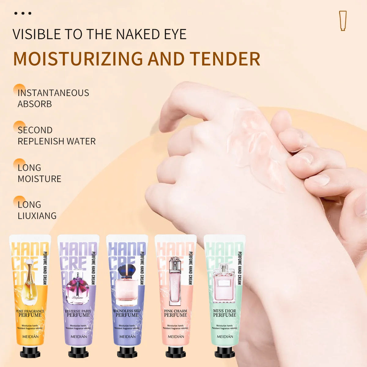 5-Pack Moisturizing Hand Cream Deeply Hydrating Long-lasting Qme