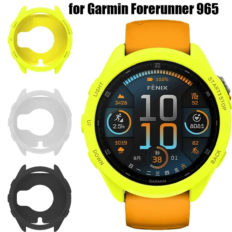 Silicone Case for Garmin Forerunner 965 Anti-scratch Protection Cover for Garmin 965 Soft Protector Bumper Shell Accessories Qme