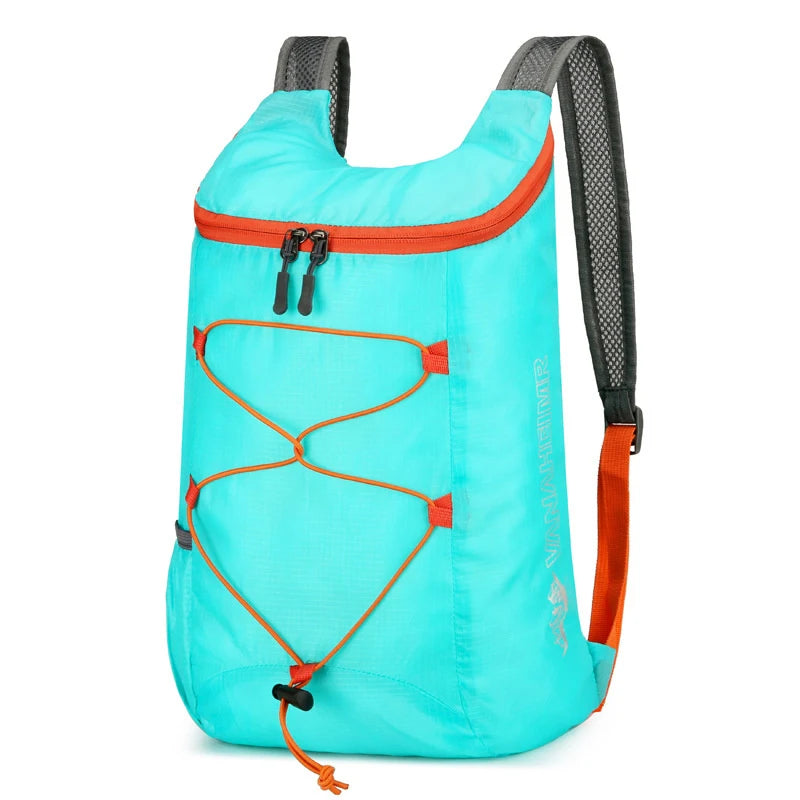 Camping Hiking Travel Multifunctional Outdoor Folding Backpack Qme Sky blue