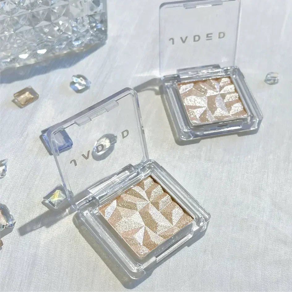 Diamond Highlighter Powder Palette Clear Brighten Face Contour Polarized Pink Glitter Eye Makeup HighGloss Pearl Shiny Eyeshadow Qme 03