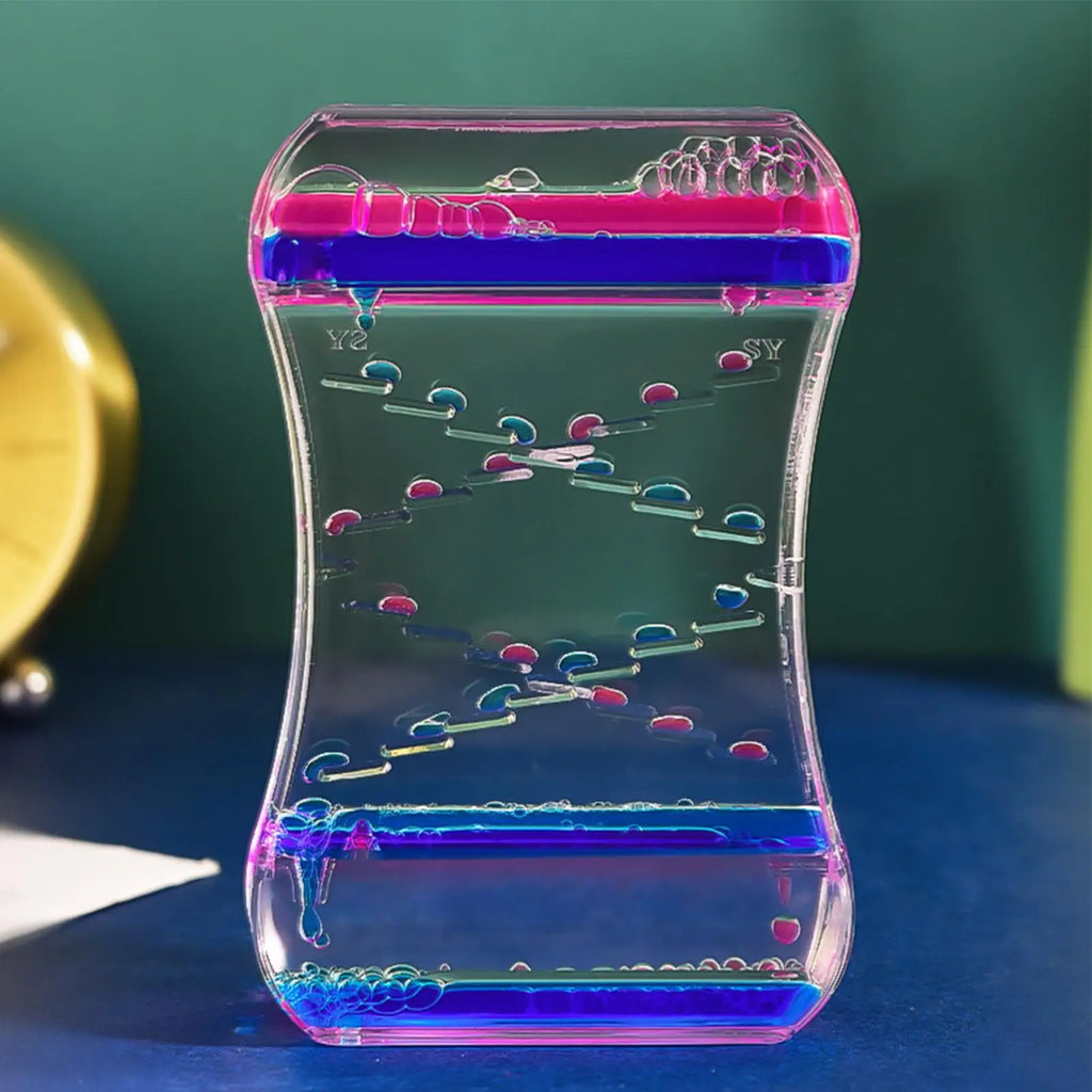Bubble Timer Relaxing Spiral Timer Liquid Bubbler Sensory Toys For Kids Adults Desk Classroom School Bedroom HomeDecor Qme