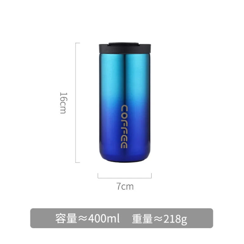 Car-mounted Stainless Steel Insulated Coffee Cup Qme Blue Gradient 550ml