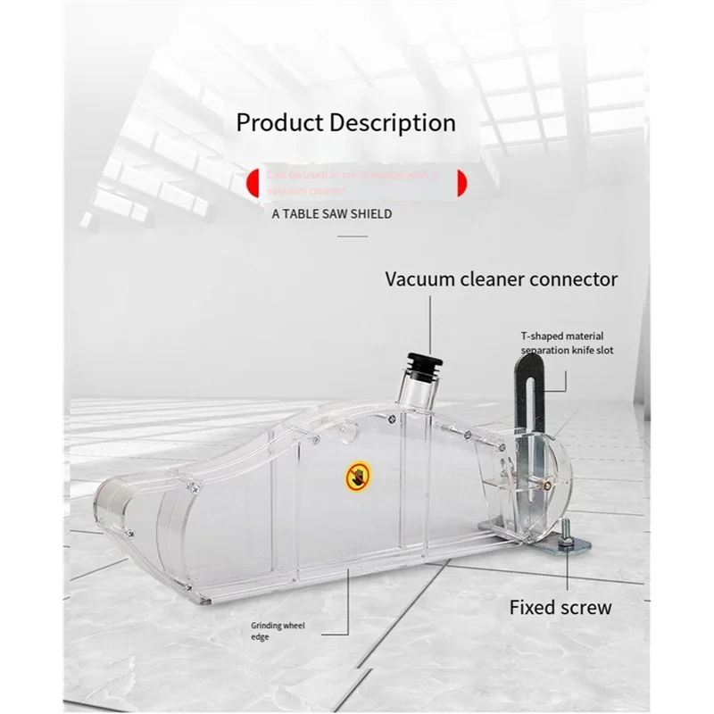 A02F-Table 4-10 Inch Electric Circular Saw Safety Support Clear Plastic Dust Guard Transparent Protective Shell Cover Qme