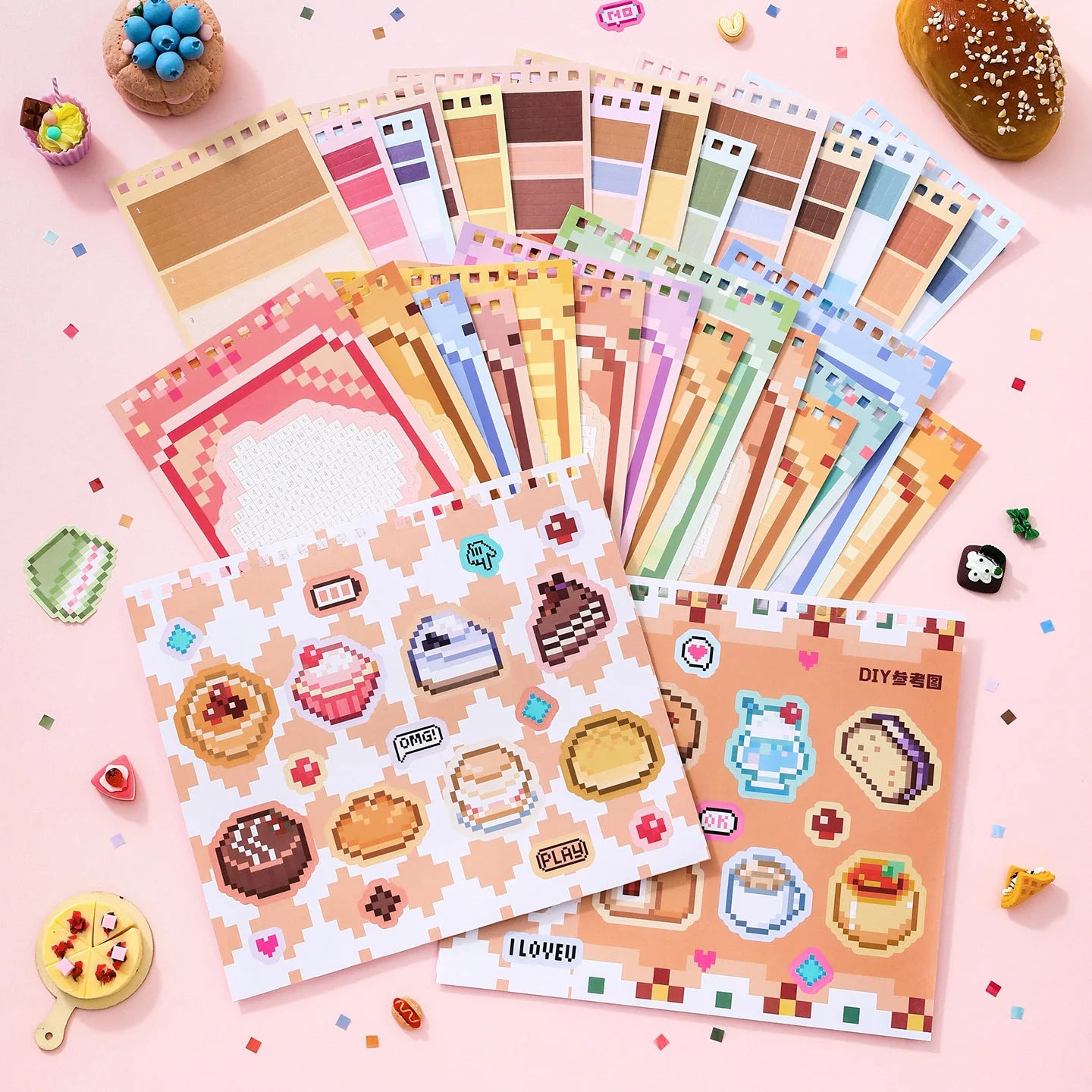 Die cut sticker book，bean puzzle game machine series，cute bean book，hand account DIY collage material aesthetic stationery Qme