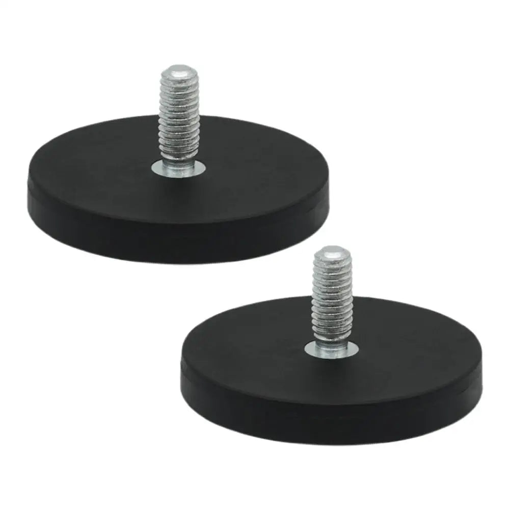2pcs D43mm External Thread M6 Rubber Covered Magnet Magnetic Suction Cup Car Top Light Magnetic Seat Installation Bracket Clip Qme 2pcs