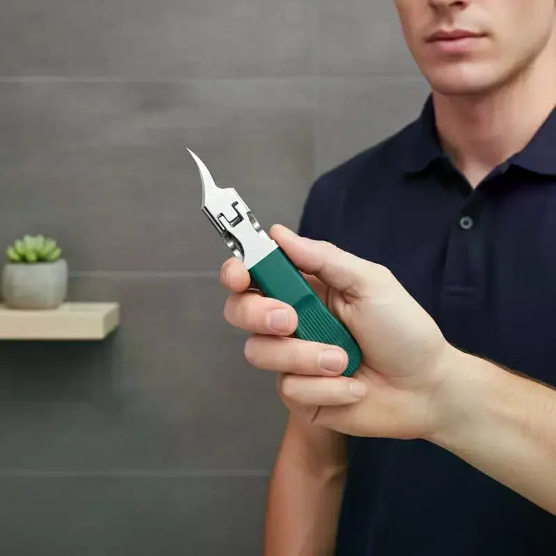Slanted Fine Nail Clippers Thick Nails Anti Splash Strong Sharp Qme