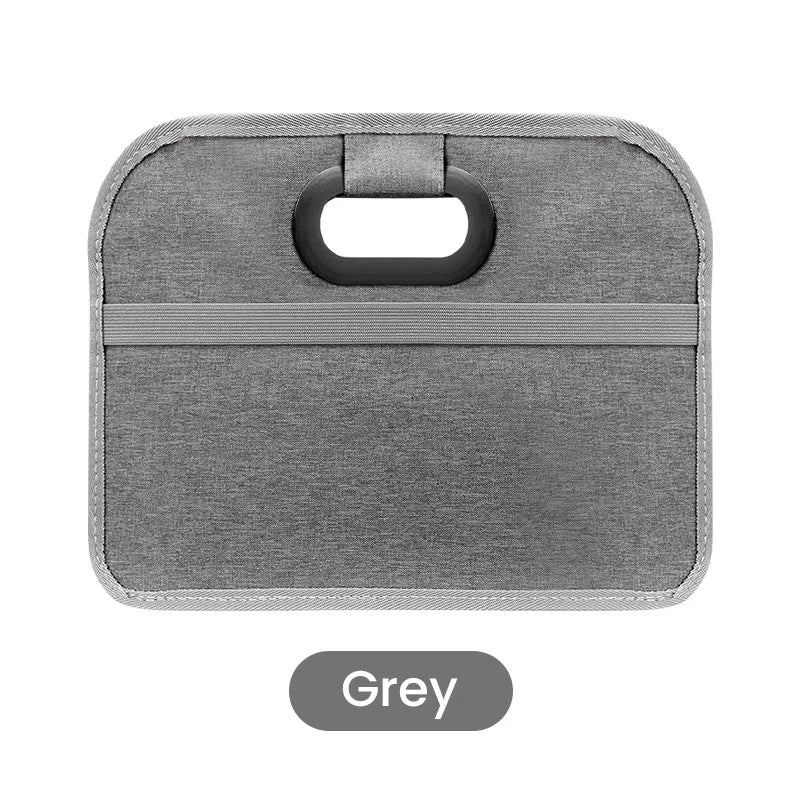 Foldable Oxford Fabric Car Trunk Storage Box Collapsible Vehicle Cargo Organizer for SUV Sedan Space Saving Container Qme Grey