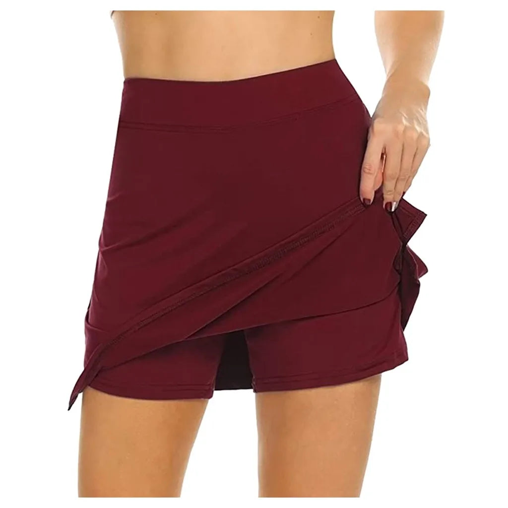 S-4Xl Skirt Ladies Large Size High Waist Slim Slimming Short Skirt A-Line Shorts Tennis Sports Short Skirt Women Qme