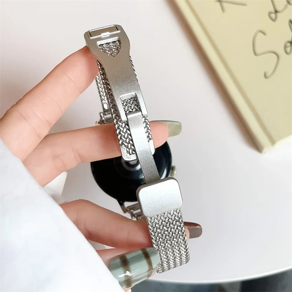 20mm 22mm Luxury Metal Magnetic Strap For Samsung Galaxy Watch4 44mm/40mm 5 pro active 2 Gear s3 Bracelet For Huawei Watch gt2/3 Qme