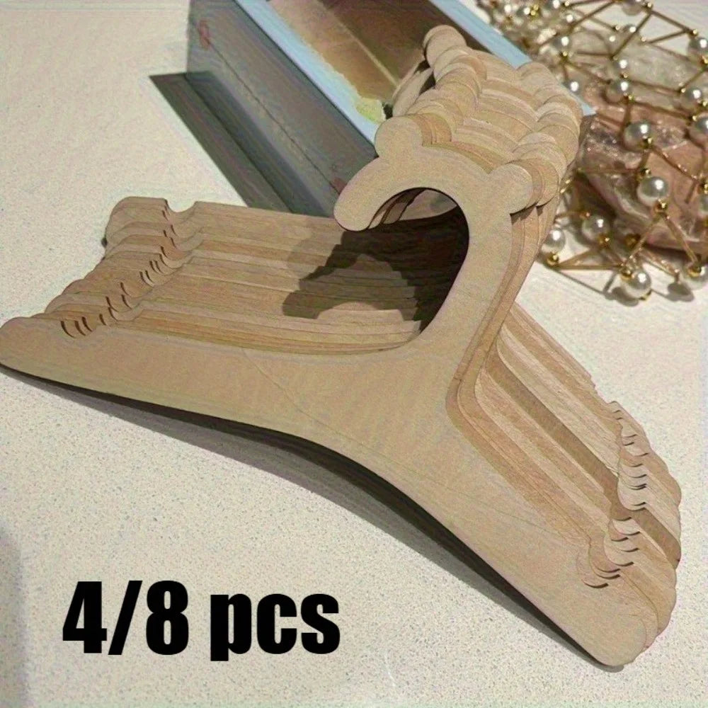 Natural Wood Clothes Hangers, Non-slip, No Paint, Smooth Finish, Durable for Shirts, Coats, Pants, Wardrobe Storage Qme
