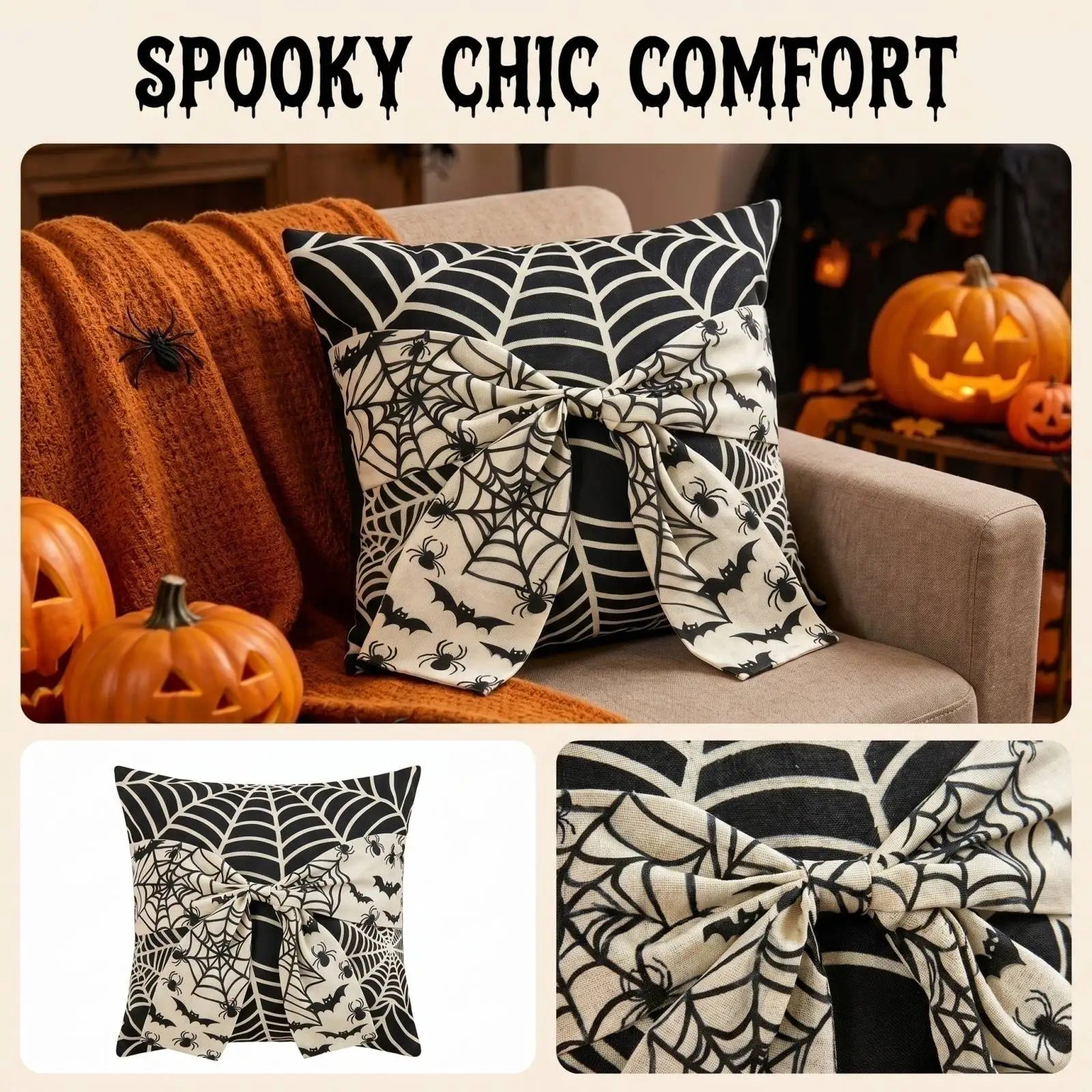 Halloween Gothic Vampire Bat Throw Pillow Cases Decoracion Print Living Room Sofa Cushion Cover Polyester Cozy Pillowcase Qme E 300*300mm