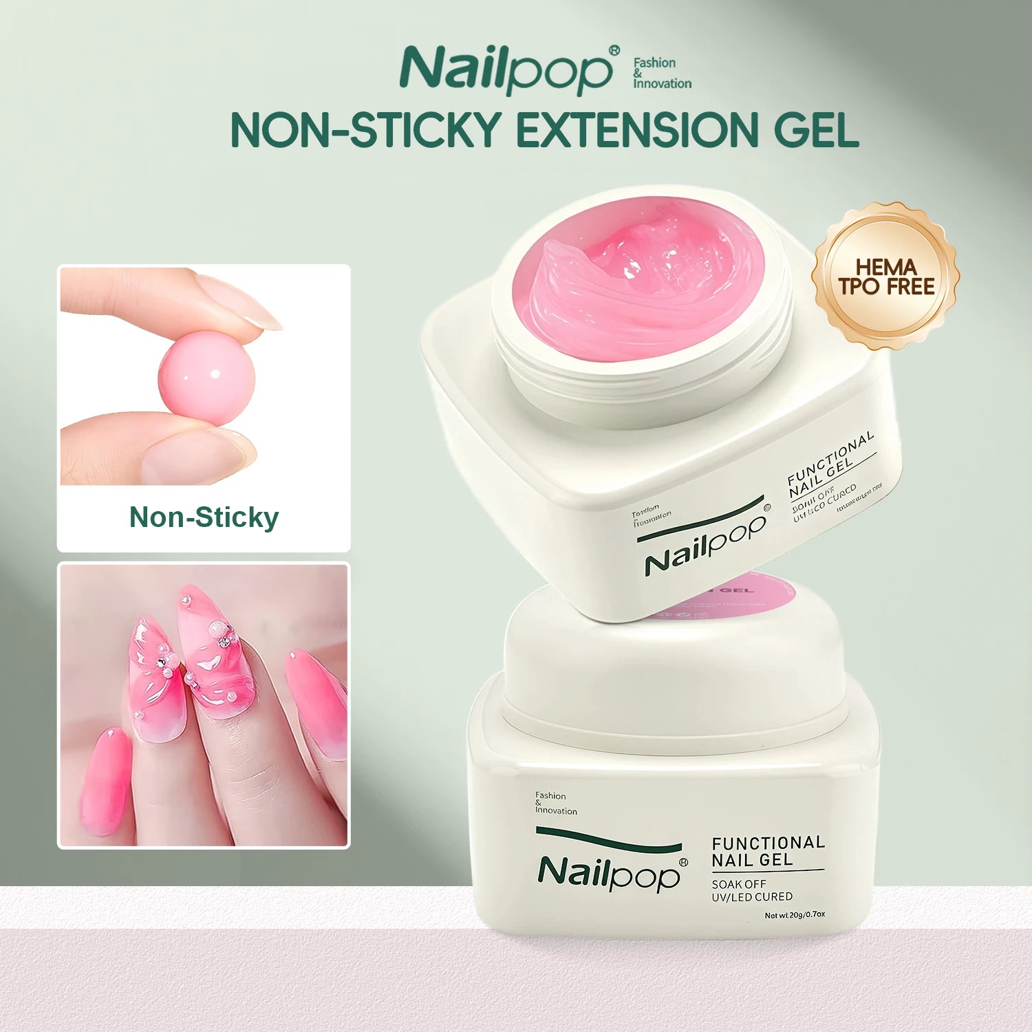 Nailpop No TPO HEMA Non Sticky Extension Gel Nails Art Manicure Qme