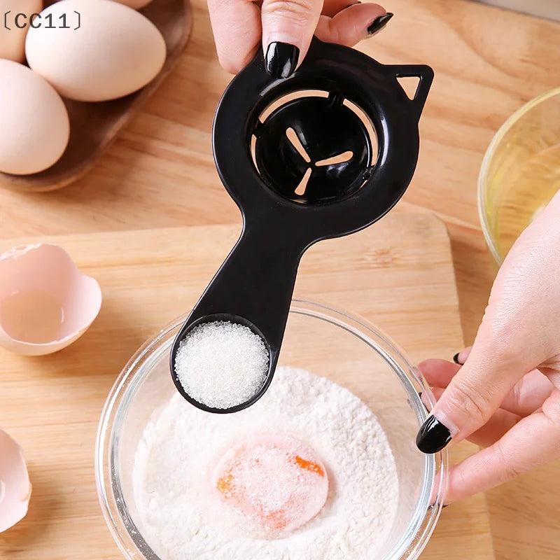 CC11Cute Cartoon Cat Egg Separator Measuring Cup Easy Yolk White Qme