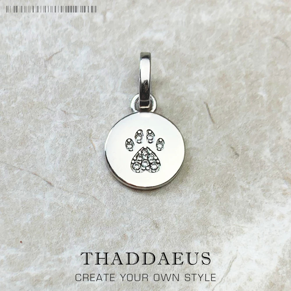 Pendants Disc Cute Little Cat Paw Autumn Jewelry 925 Sterling Silver Gift For Women Pet Qme Silver