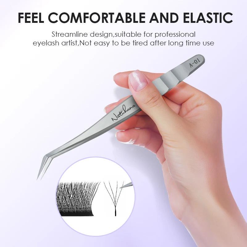 NATUHANA Professional Eyelash Extension Tweezers Precision Qme